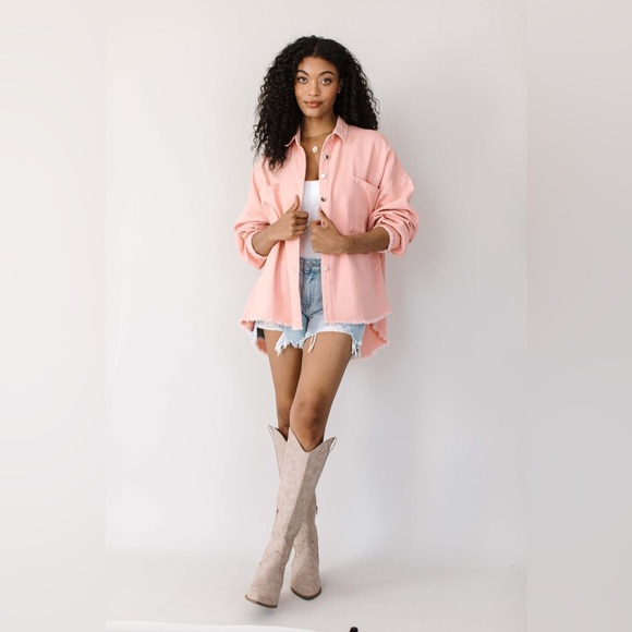 Dani Lightweight Shacket - Peach - Picture 7 of 8